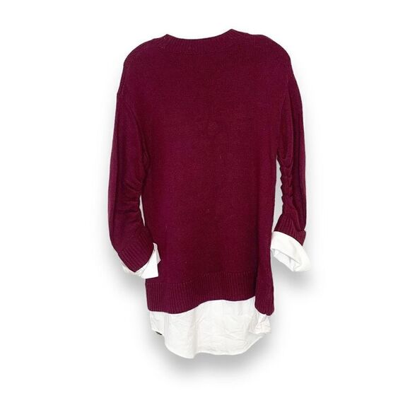 Cinq à Sept Santina Dress Burgundy Red Shirt Sleeves/Hem Sweater Dress Womens XS - Picture 8 of 14